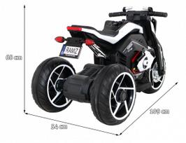 triratis elektrinis vaikams - Vaikiškas elektrinis motociklas Ramiz Future, balta/juoda - 12 nuotrauka