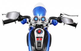 triratis elektrinis vaikams - Vaikiškas elektrinis motociklas NightBike Chopper, mėlynas - 3 nuotrauka