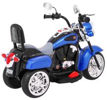 triratis elektrinis vaikams - Vaikiškas elektrinis motociklas NightBike Chopper, mėlynas - 5 nuotrauka