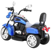 triratis elektrinis vaikams - Vaikiškas elektrinis motociklas NightBike Chopper, mėlynas - 7 nuotrauka