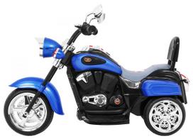 triratis elektrinis vaikams - Vaikiškas elektrinis motociklas NightBike Chopper, mėlynas - 8 nuotrauka
