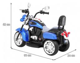 triratis elektrinis vaikams - Vaikiškas elektrinis motociklas NightBike Chopper, mėlynas - 10 nuotrauka