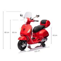 elektromobiliai vaikams super - Vaikiškas elektrinis motociklas Milly Mally Vespa GTS Super, Raudona - 2 nuotrauka