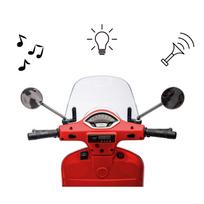 elektromobiliai vaikams super - Vaikiškas elektrinis motociklas Milly Mally Vespa GTS Super, Raudona - 3 nuotrauka