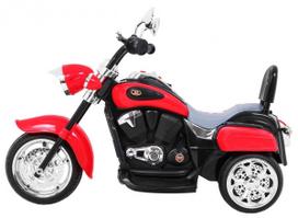 triratis elektrinis vaikams - Vaikiškas elektrinis motociklas NightBike Chopper, raudonas - 8 nuotrauka