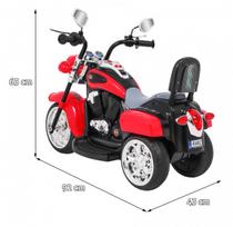 triratis elektrinis vaikams - Vaikiškas elektrinis motociklas NightBike Chopper, raudonas - 10 nuotrauka
