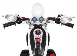 triratis elektrinis vaikams - Vaikiškas elektrinis motociklas NightBike Chopper, baltas - 4 nuotrauka