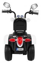 triratis elektrinis vaikams - Vaikiškas elektrinis motociklas NightBike Chopper, baltas - 6 nuotrauka
