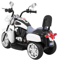 triratis elektrinis vaikams - Vaikiškas elektrinis motociklas NightBike Chopper, baltas - 7 nuotrauka