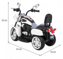 triratis elektrinis vaikams - Vaikiškas elektrinis motociklas NightBike Chopper, baltas - 10 nuotrauka