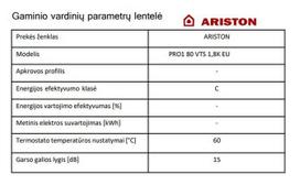 ariston vandens sildytuvas 80l - Ariston PRO1 R 80 VTS - 3 nuotrauka