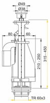 nuleidimo mechanizmas - Alcaplast WC nuleidimo mechanizmas AlcaPlast, su 3/6 litrų nuleidimu - 2 nuotrauka