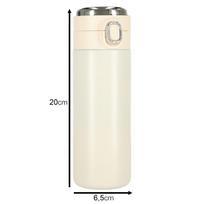 puodeliai - Kruzzel Termo puodelis - termosas 420ML su LED temperatūros indikatoriumi, rusvai gelsvas - 4 nuotrauka
