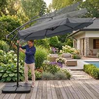 lauko pavesine - Sodo skėtis Fancy Garden Cynia, 300 cm, tamsiai pilkas (Dark Grey) - 3 nuotrauka