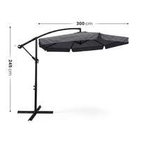 lauko pavesine - Sodo skėtis Fancy Garden Cynia, 300 cm, tamsiai pilkas (Dark Grey) - 8 nuotrauka