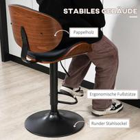 baro kedes su - Baro kėdžių rinkinys HOMCOM, Juoda/Ruda (Black/Brown), 2 vnt. - 4 nuotrauka
