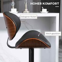 baro kedes su - Baro kėdžių rinkinys HOMCOM, Juoda/Ruda (Black/Brown), 2 vnt. - 5 nuotrauka