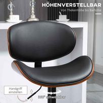 baro kedes su - Baro kėdžių rinkinys HOMCOM, Juoda/Ruda (Black/Brown), 2 vnt. - 6 nuotrauka