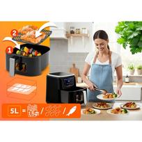 aliejaus gruzdintuve - Berdsen Air Fryer BD-652 5L Juodas/Sidabrinis (Black/Silver) - 10 nuotrauka