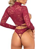 atvira liemenele - Abierta Fina Open Top & Thong red xl Seksuali liemenėlė - 7 nuotrauka