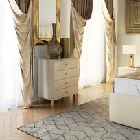 stalciai 60 cm - Komoda Akord Furniture Factory Mobi K-04, aukso/balta, 37 cm x 60 cm x 73 cm - 3 nuotrauka