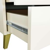 stalciai 60 cm - Komoda Akord Furniture Factory Mobi K-04, aukso/balta, 37 cm x 60 cm x 73 cm - 6 nuotrauka