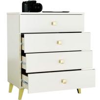 stalciai 60 cm - Komoda Akord Furniture Factory Mobi K-04, aukso/balta, 37 cm x 60 cm x 73 cm - 7 nuotrauka
