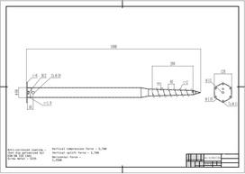 stulpo ivaras - Įsukamas sraigtinis polis M 68 x 1000 x 2 mm M12 HDG EXTRA - 3 nuotrauka