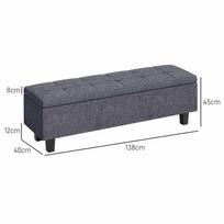 minkstas suoliukas - HOMCOM Suolas su daiktadėže, tamsiai pilkas (Dark Gray) - 8 nuotrauka