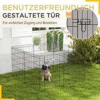 suns begimo - PawHut šuniukų bėgimo aikštelė 76 cm, 8-TLG, juoda (Black) - 4 nuotrauka