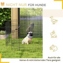 suns begimo - PawHut šuniukų bėgimo aikštelė 76 cm, 8-TLG, juoda (Black) - 6 nuotrauka
