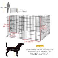 suns begimo - PawHut šuniukų bėgimo aikštelė 76 cm, 8-TLG, juoda (Black) - 8 nuotrauka