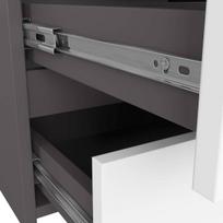 komoda akord - Komoda Akord CL100, balta/pilka/tamsiai pilka, 100 cm x 35 cm x 57 cm - 4 nuotrauka