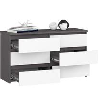 komoda akord - Komoda Akord CL100, balta/pilka/tamsiai pilka, 100 cm x 35 cm x 57 cm - 6 nuotrauka