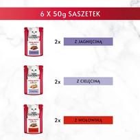 gourmet kaciu maistas - Šlapias kačių maistas Purina Gourmet Mon Petit Adult, ėriena/jautiena/veršiena, 0.050 kg, 6 vnt. - 11 nuotrauka