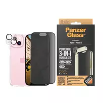 privacy screen protector iphone 15 - PanzerGlass "D3O Hardcase + Screen Protector Privacy + Lens iPhone 15" Transparent - 5 nuotrauka