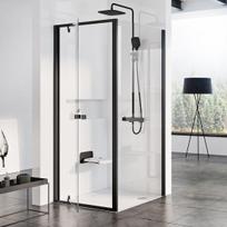grudinto stiklo sienele - Dušo durys Ravak Pivot PDOP1-80, 80 cm x 190 cm, skaidri sp./juoda sp./grūdintas - 3 nuotrauka