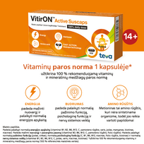 maisto papildai imunitetui - VITIRON maisto papildas ACTIVE SUSCAPS, 30 kaps. - 3 nuotrauka