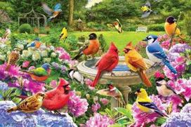 puzzle 2000 - Eurographics Garden Birds 8220-6134, 96.8 x 67.6 cm, 2000 det. - 2 nuotrauka