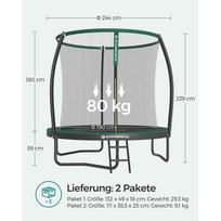 batutai 244 - Batutas Lean Sport Max, 244 cm, su tinklu, su kopėčiomis - 3 nuotrauka