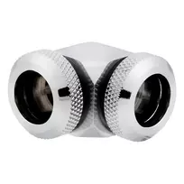 corsair cx - Corsair Hydro X Series XF Hardline 90° 12mm OD Fitting Twin Pack Chrome - 2 nuotrauka