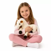 arkliu zaislai - LEAN Toys pliušinis arklys, baltas (White), 40 cm, 13923 - 2 nuotrauka