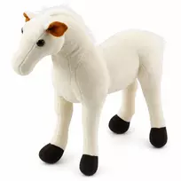 arkliu zaislai - LEAN Toys pliušinis arklys, baltas (White), 40 cm, 13923 - 4 nuotrauka