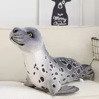 ruonis zaisliukas - LEAN Toys Pliušinis ruonis, pilkas (Gray), 37 cm - 3 nuotrauka