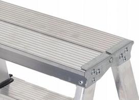 kopecios taburetes - Dvipusės aliuminio kopėčios Awtools, 6 pakopų, 136 cm - 6 nuotrauka