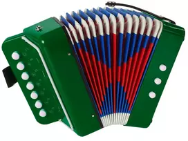 akordeonas - Vaikiškas akordeonas, žalias - 3 nuotrauka