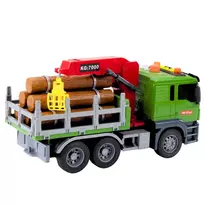 zaislai sunkvezimis - LEAN Toys Medienos transportavimo sunkvežimis su kranu, 1:14 - 3 nuotrauka