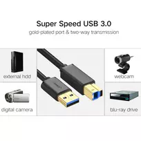 usb 3.0 kabelis spausdintuvui - Ugreen 10372 US210 Black - 3 nuotrauka