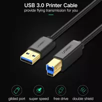 usb 3.0 kabelis spausdintuvui - Ugreen 10372 US210 Black - 4 nuotrauka