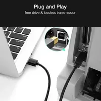 usb 3.0 kabelis spausdintuvui - Ugreen 10372 US210 Black - 5 nuotrauka